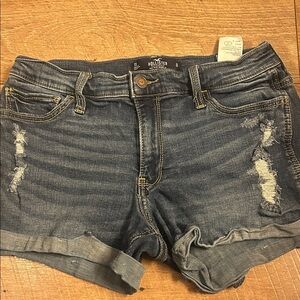 Hollister Women's Ripped Jean Shorts - Medium Blue
